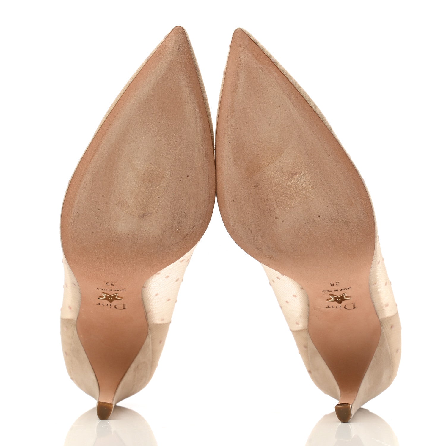 Christian Dior Mesh Plumetis Tulle D-Moi Pumps 39 Beige 5 of 8