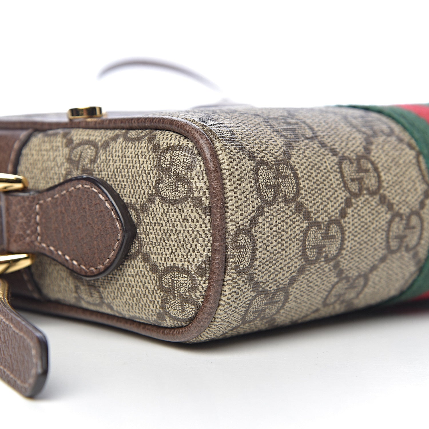 Gucci GG Supreme Monogram Web Mini Ophidia Shoulder Bag Brown 8 of 10