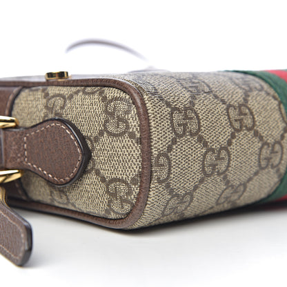 Gucci GG Supreme Monogram Web Mini Ophidia Shoulder Bag Brown 8 of 10