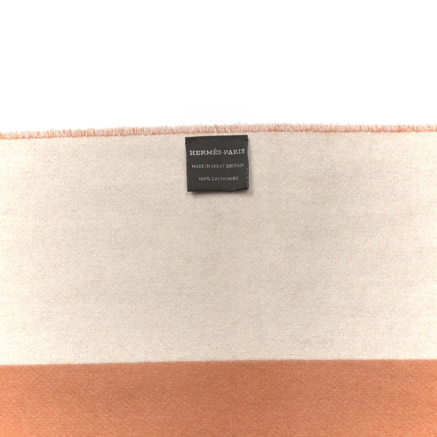 Cashmere Casaque Grand Mors Muffler Orange Ivory