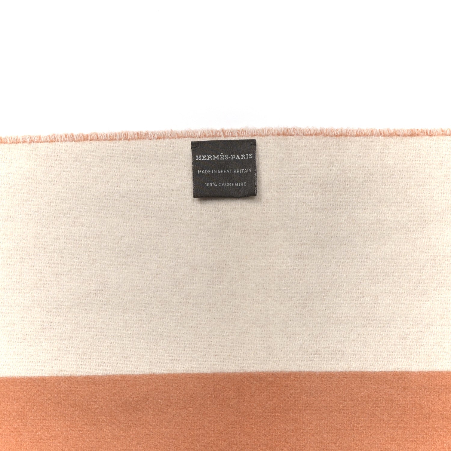 Hermes Cashmere Casaque Grand Mors Muffler Orange Ivory 3 of 4