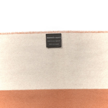 Hermes Cashmere Casaque Grand Mors Muffler Orange Ivory 3 of 4