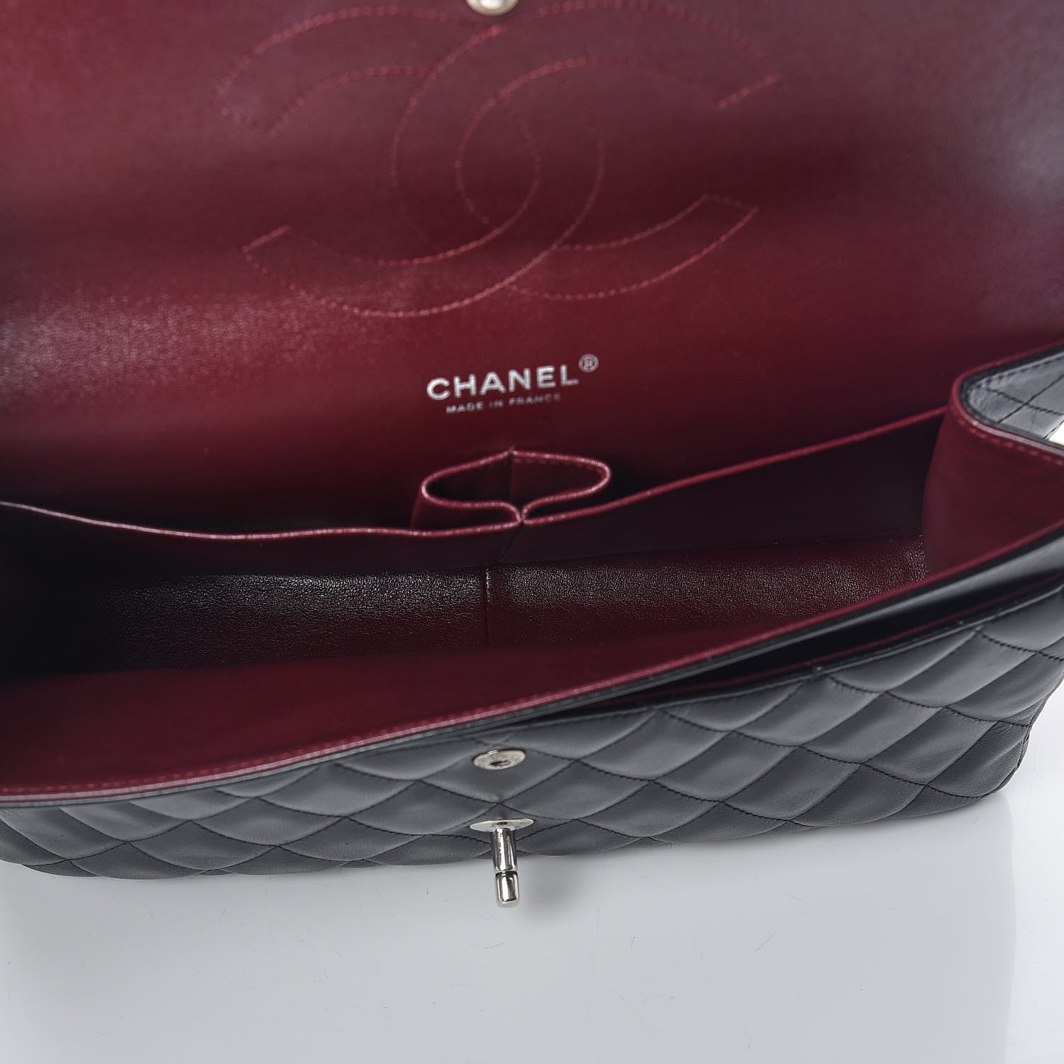 Chanel Lambskin Quilted Jumbo Double Flap Black 8 of 11