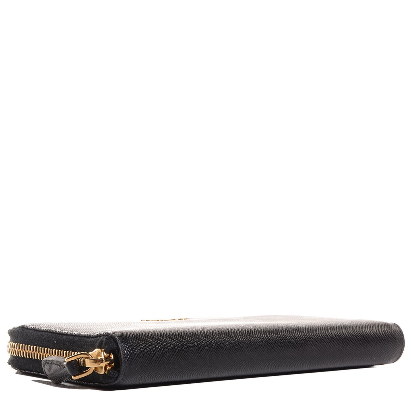 Saffiano Metal Zip Around Wallet Nero Black