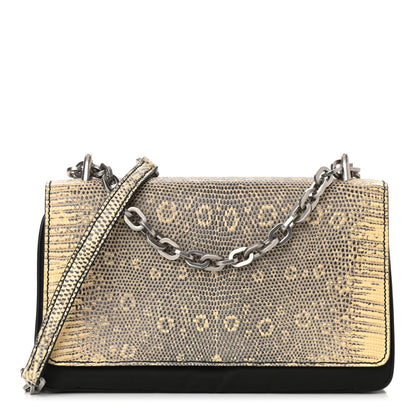 Prada Lizard Tessuto Nylon Chain Shoulder Bag Black 1 of 8