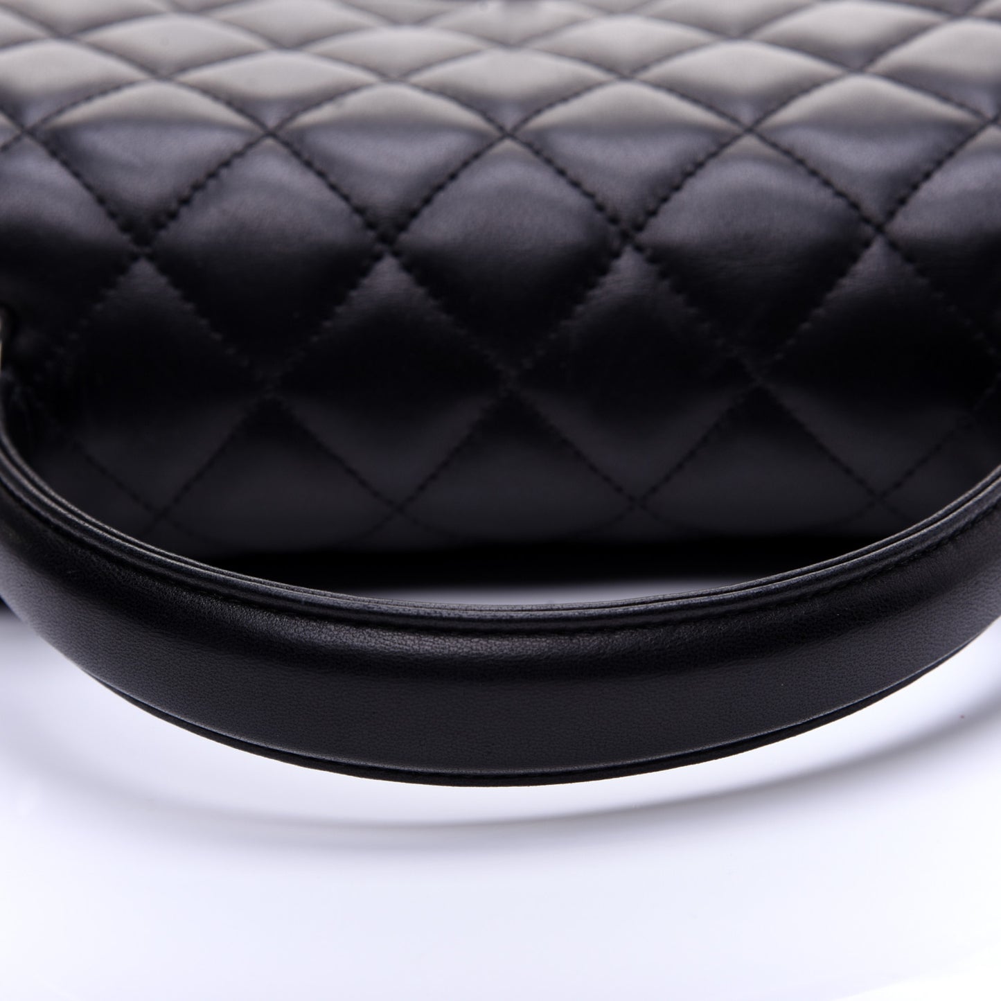 Lambskin Quilted Medium Kelly Flap Black