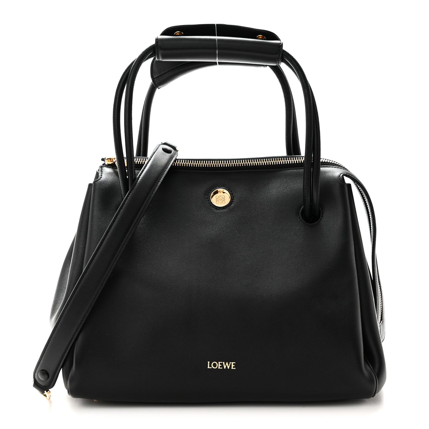 Supple Calfskin Medium Madrid Bag Black