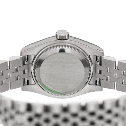 Rolex Stainless Steel 18K White Gold Diamond 26mm Oyster Perpetual Datejust Watch Black 179174 4 of 4
