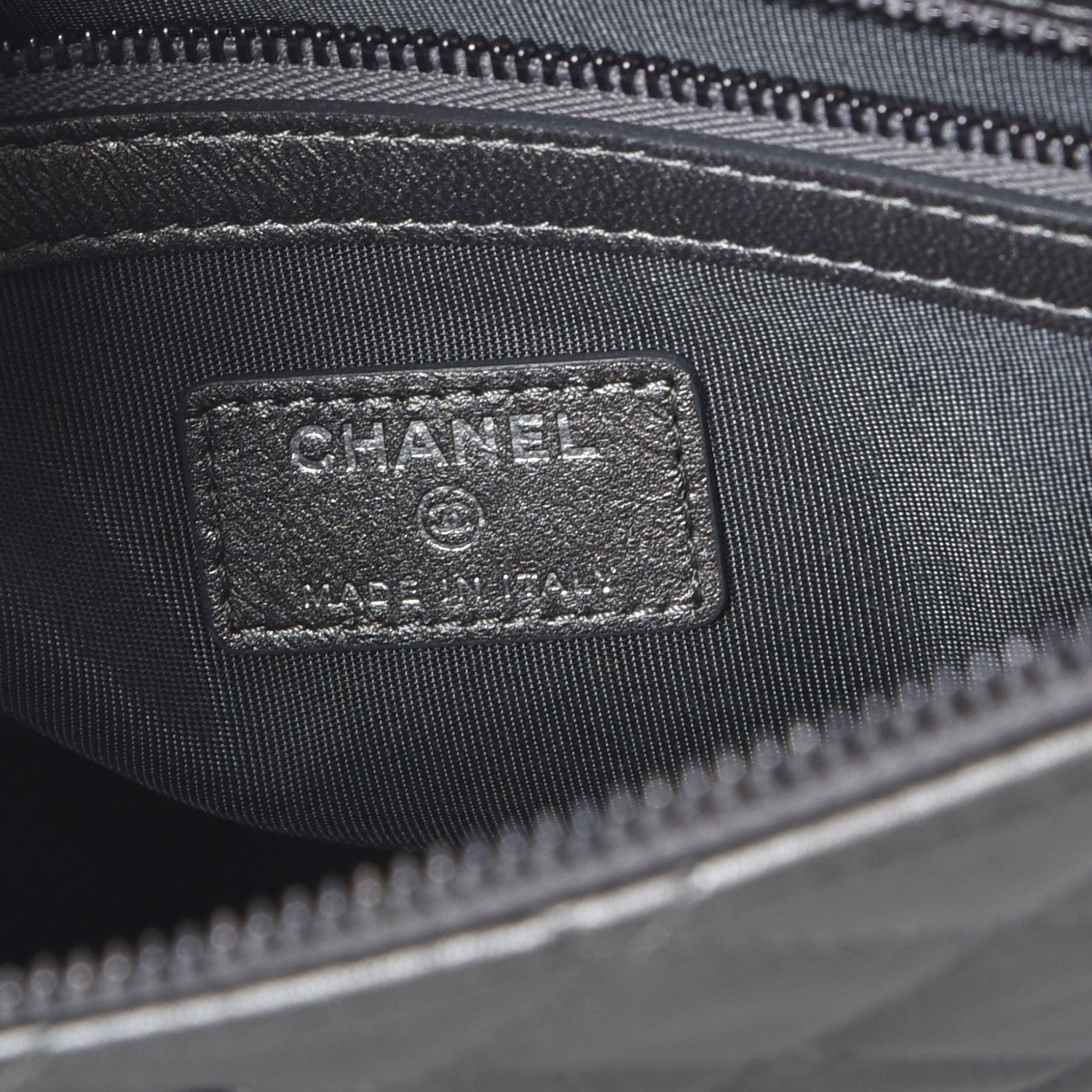 Chanel Metallic Lambskin Quilted Medium Cosmetic Case Silver 6 of 8