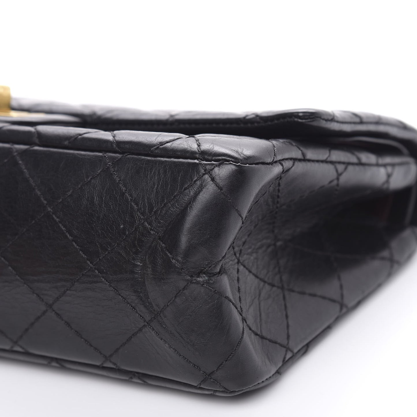 Aged Calfskin Quilted 2.55 Reissue 225 Flap Black