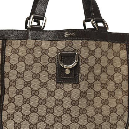 Gucci Monogram Small Gold D Ring Tote Brown 8 of 10