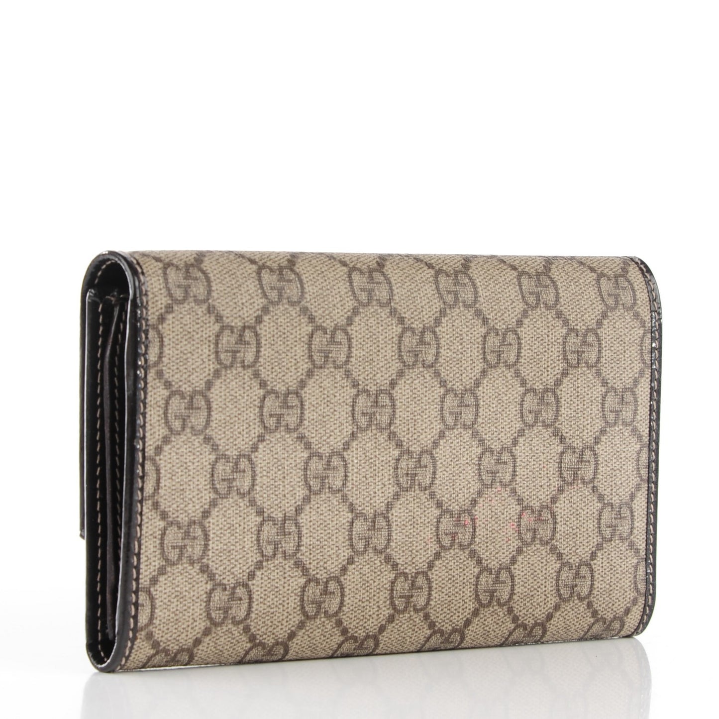 GG Plus Monogram Joy Continental Snap Oranizer Wallet Beige Ebony Dark Brown