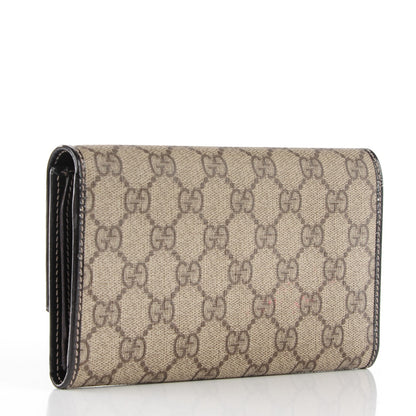 Gucci GG Plus Monogram Joy Continental Snap Oranizer Wallet Beige Ebony Dark Brown 3 of 7