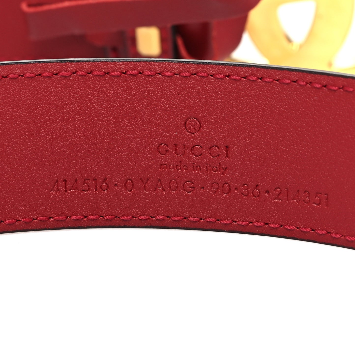 Plutone Calfskin Double G 30mm Belt 90 36 Rosso