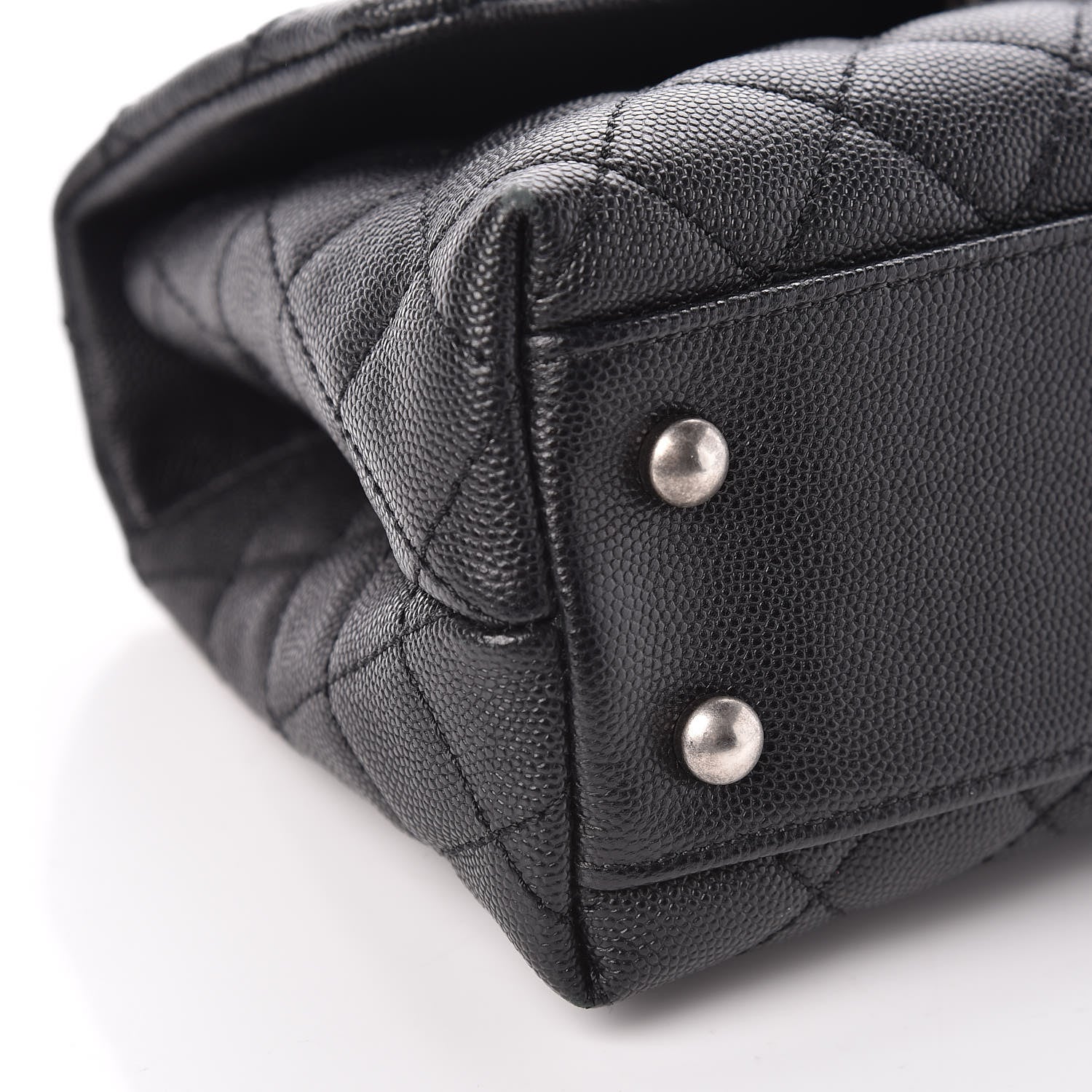 Chanel Caviar Lizard Quilted Mini Coco Handle Flap Black 8 of 9
