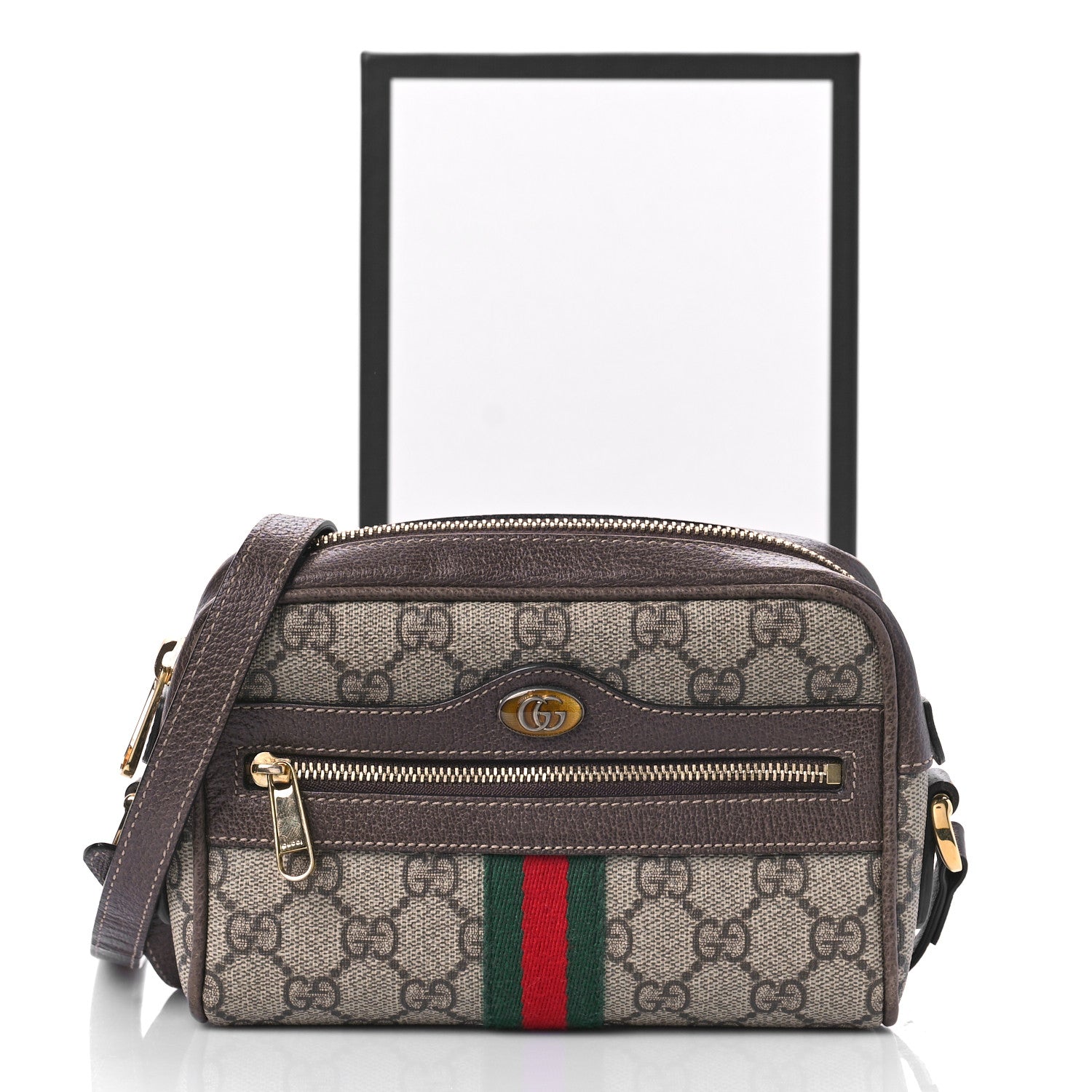 Gucci GG Supreme Monogram Web Mini Ophidia Shoulder Bag Brown 10 of 10