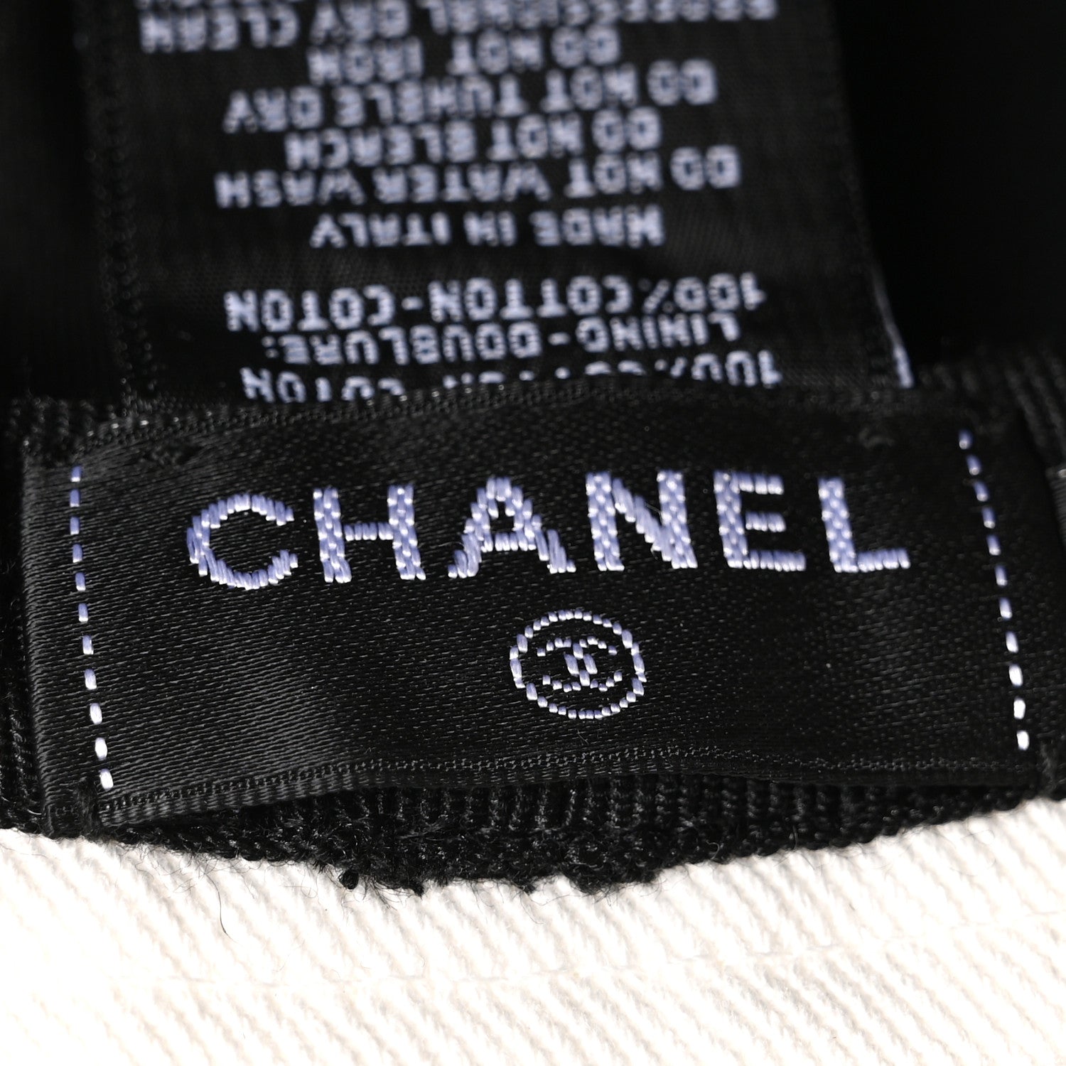 Chanel Denim Sequin Cloche Logo Bucket Hat M White 6 of 8