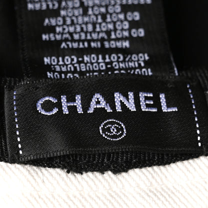 Chanel Denim Sequin Cloche Logo Bucket Hat M White 6 of 8