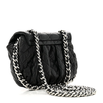 Chanel Washed Lambskin Quilted Mini Chain Around Flap Black 3 of 19