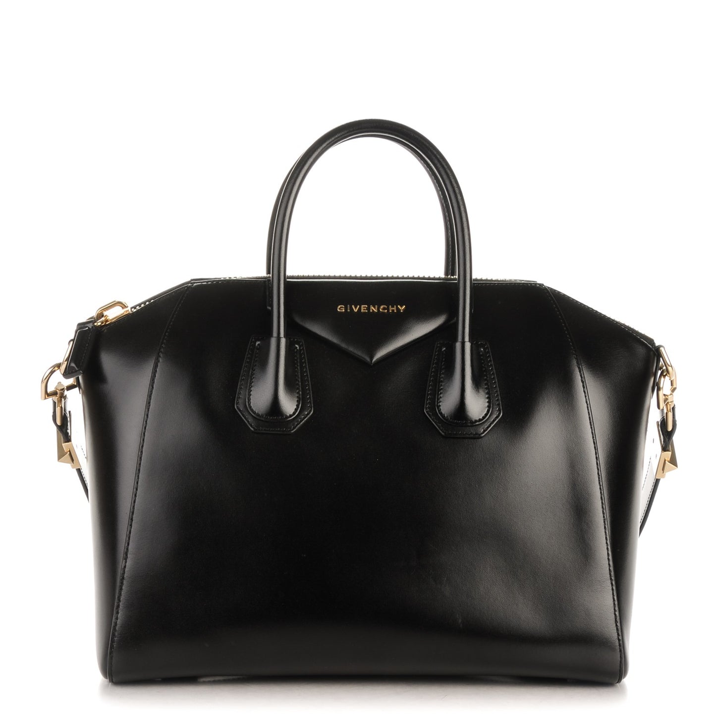 Shiny Lord Calfskin Medium Antigona Black