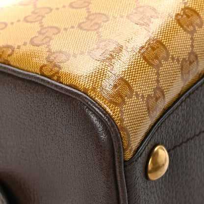 Gucci X ADIDAS Crystal Vintage Monogram Textured Dollar Calfskin Web Trefoil Logo Mini Bowling Bag Mid Natural Nut Off White New Acero 11 of 12