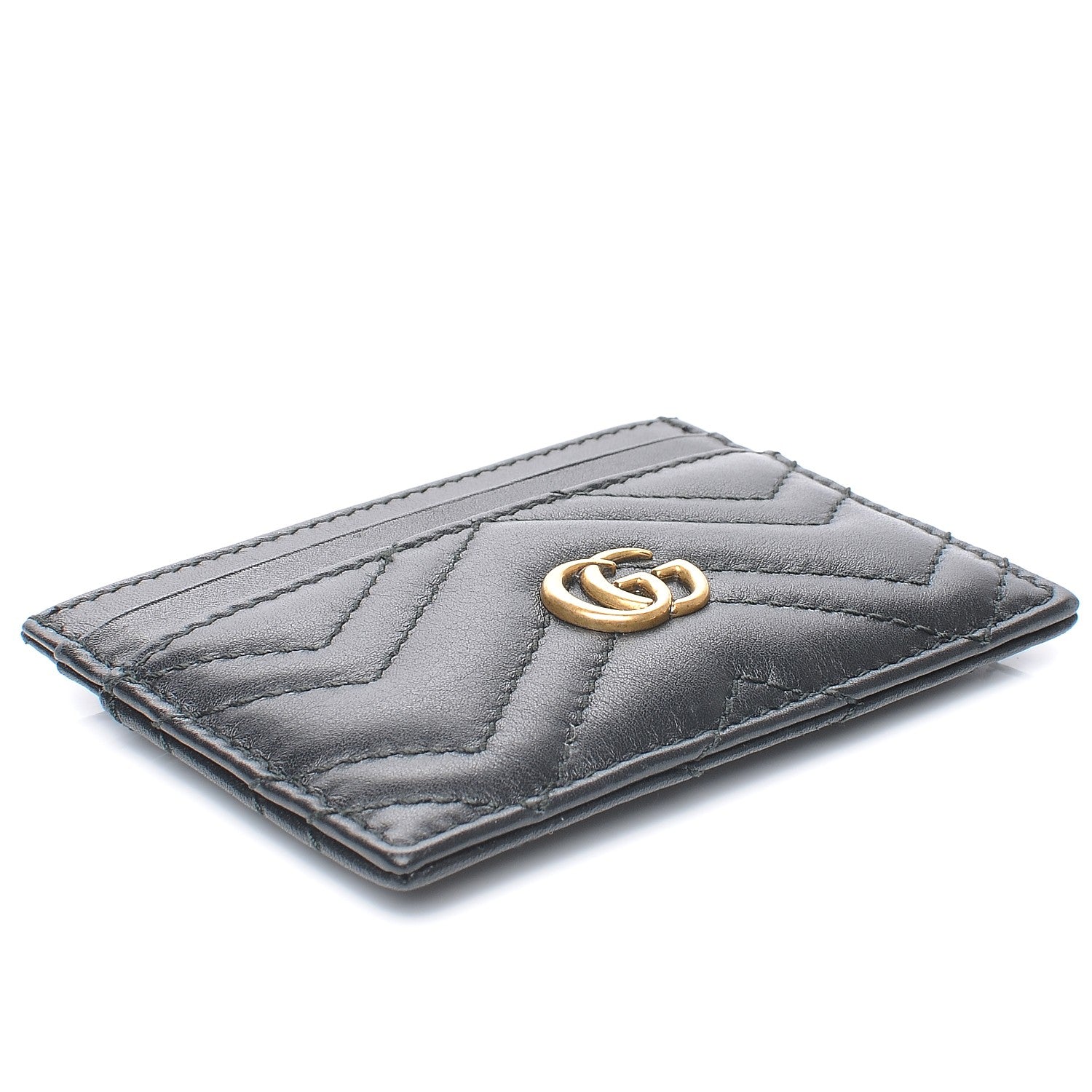 Gucci Calfskin Matelasse GG Marmont Card Holder Black 4 of 7