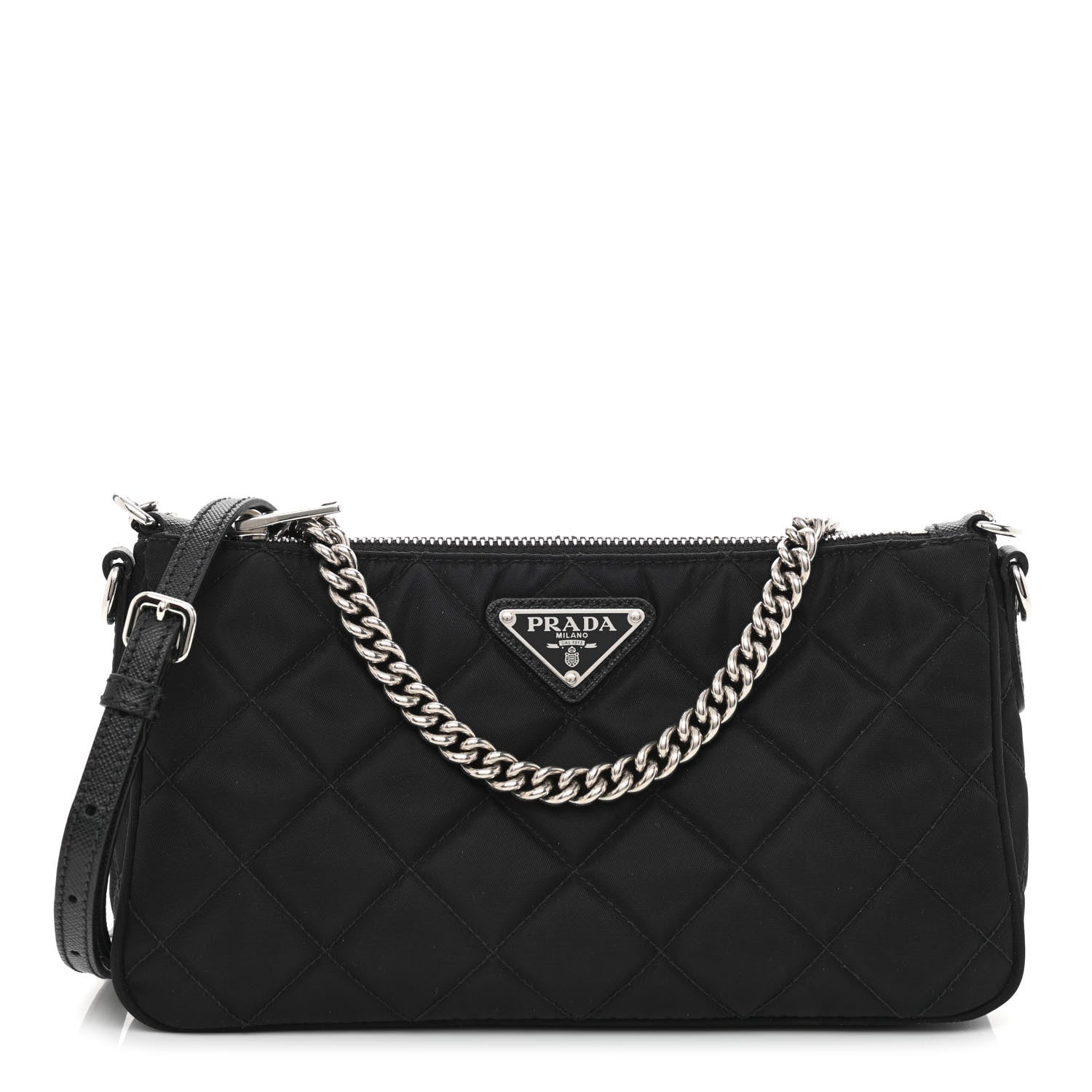 Prada Nylon Tessuto Impuntu Quilted Crossbody Bag Black 1 of 11