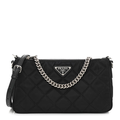 Prada Nylon Tessuto Impuntu Quilted Crossbody Bag Black 1 of 11