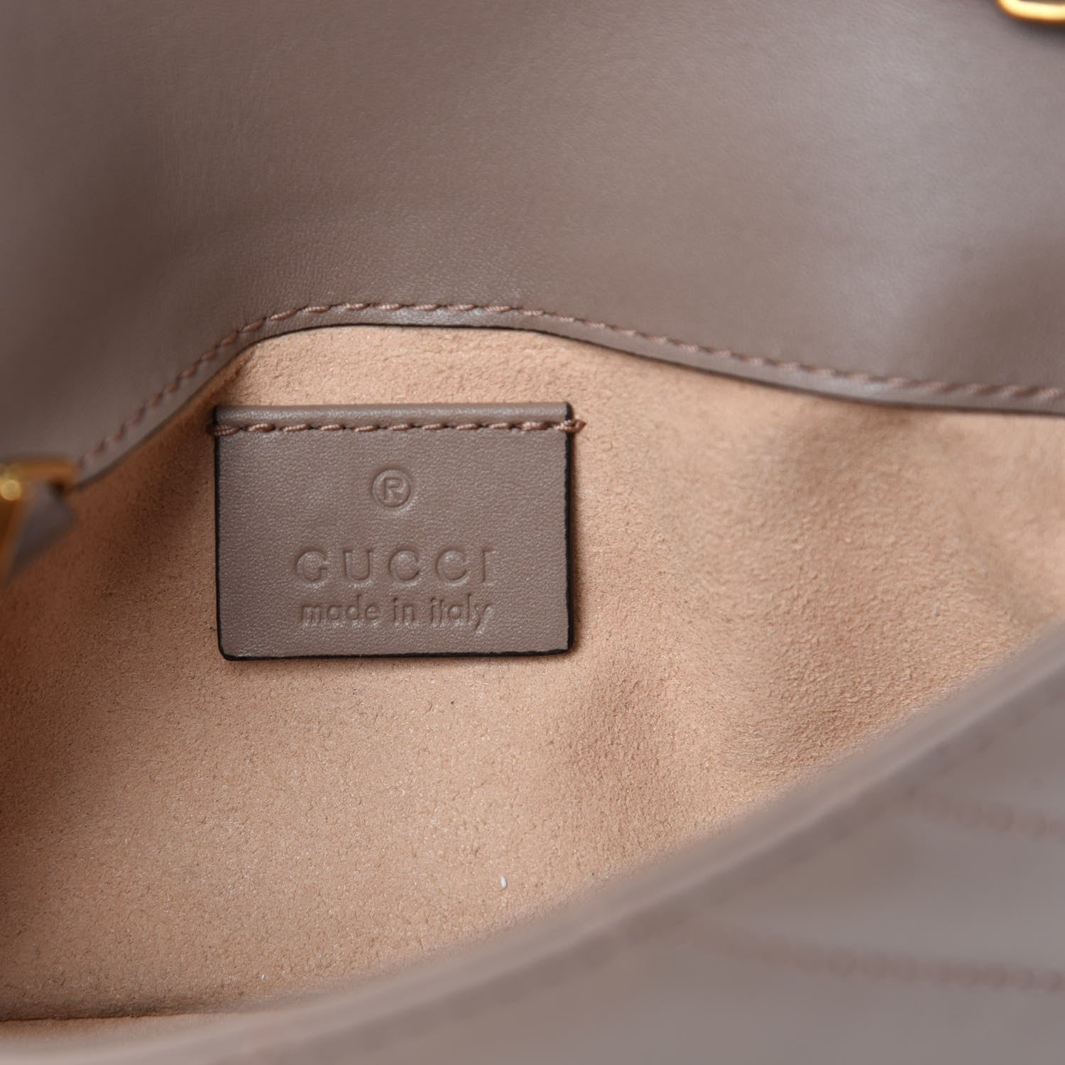 Gucci Calfskin Matelasse Super Mini GG Marmont Shoulder Bag Porcelain Rose 9 of 12