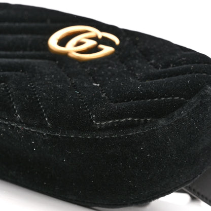 Gucci Velvet Matelasse GG Marmont Belt Bag 85 34 Black 10 of 10