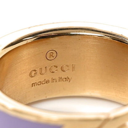 Gucci Metal Enamel Interlocking G Ring Gold Purple 4 of 5