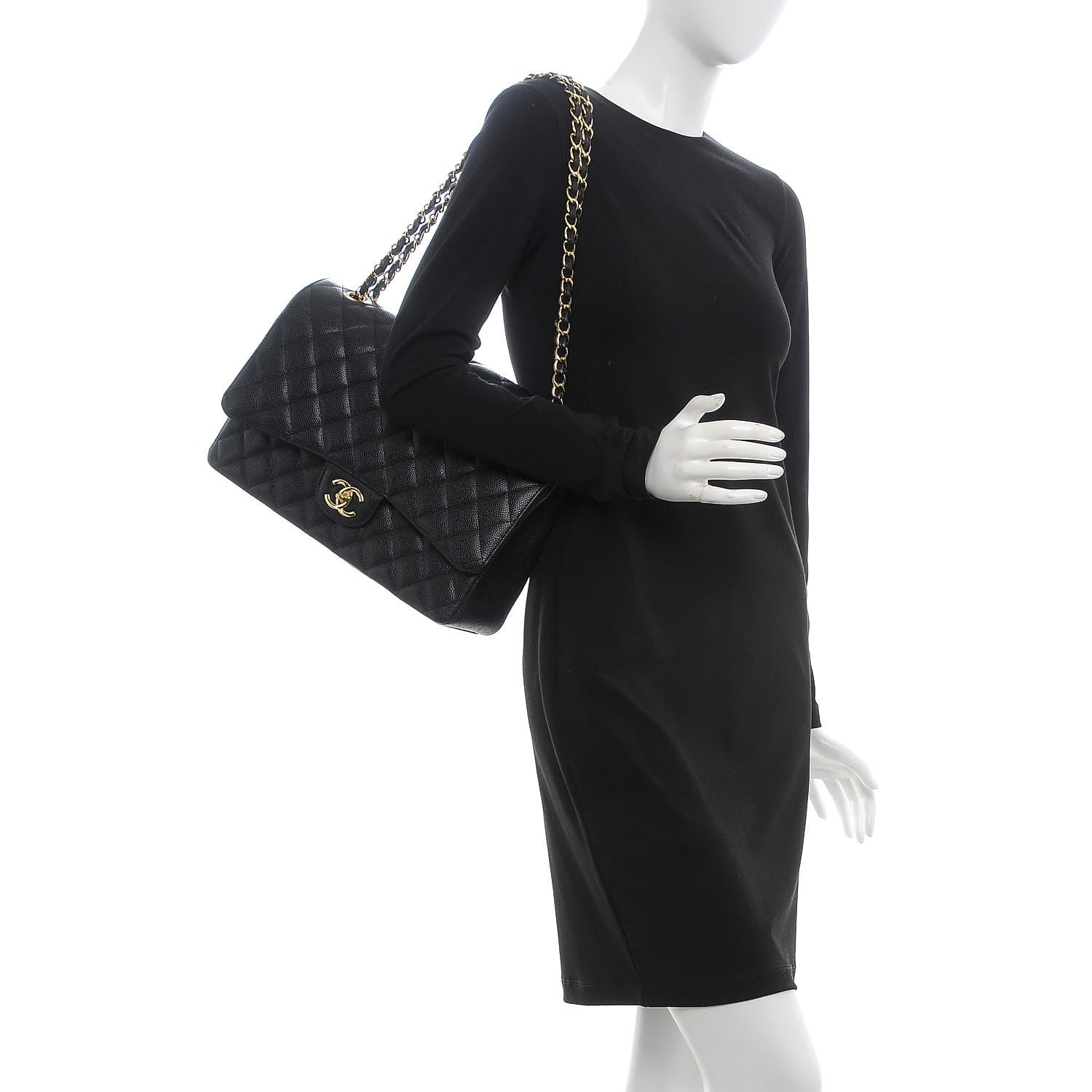 Chanel Caviar Quilted Maxi Double Flap Black 2 of 8