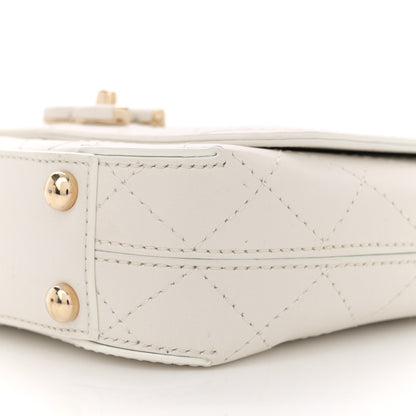 Chanel Calfskin Stitched Small Covered CC Flap Bag White 10 of 13