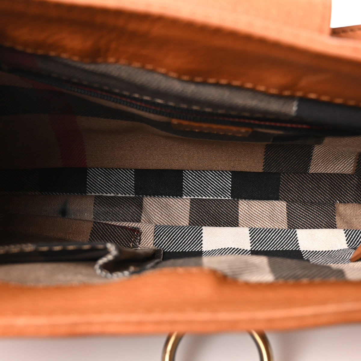 Grainy Calfskin Shoulder Bag Brown