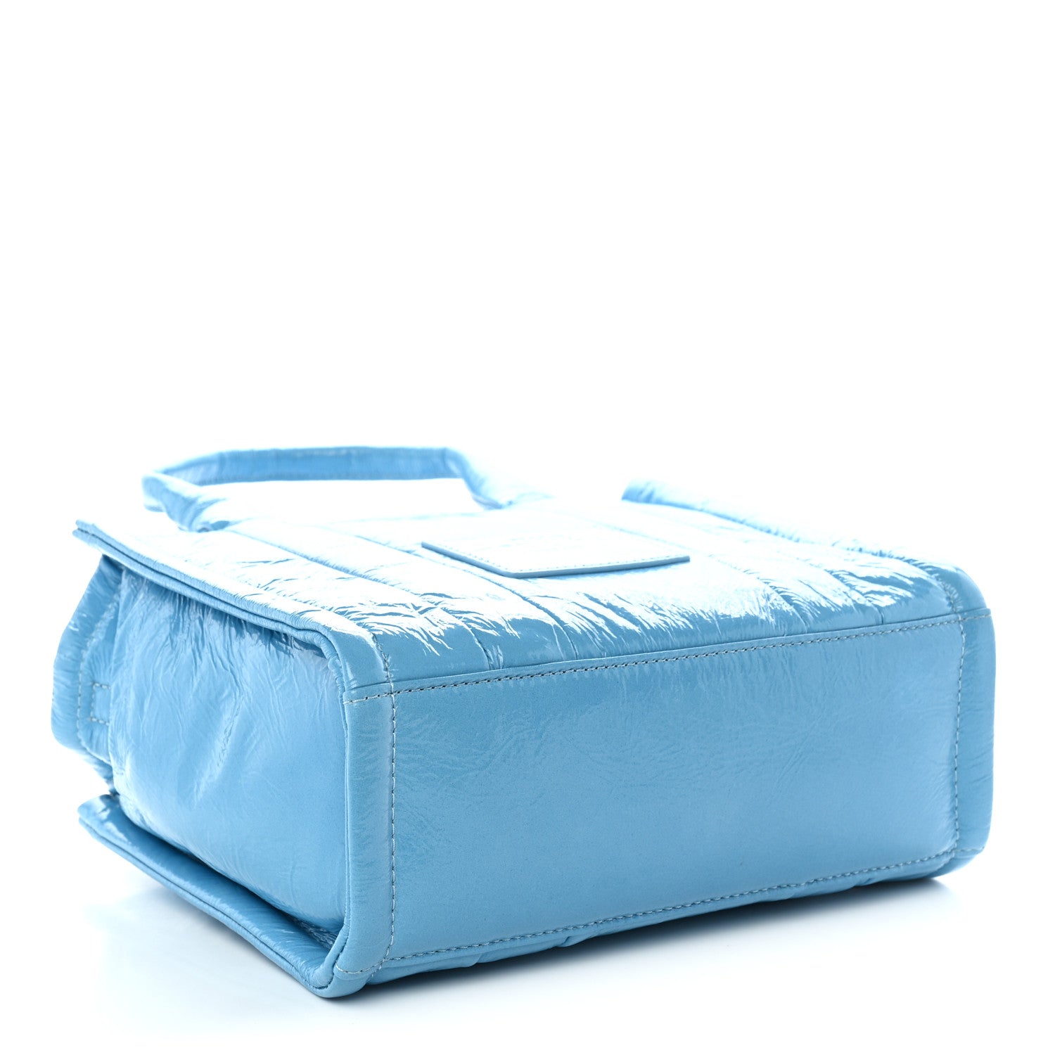 Marc Jacobs Shiny Crinkled Calfskin The Tote Bag Air Blue 3 of 9