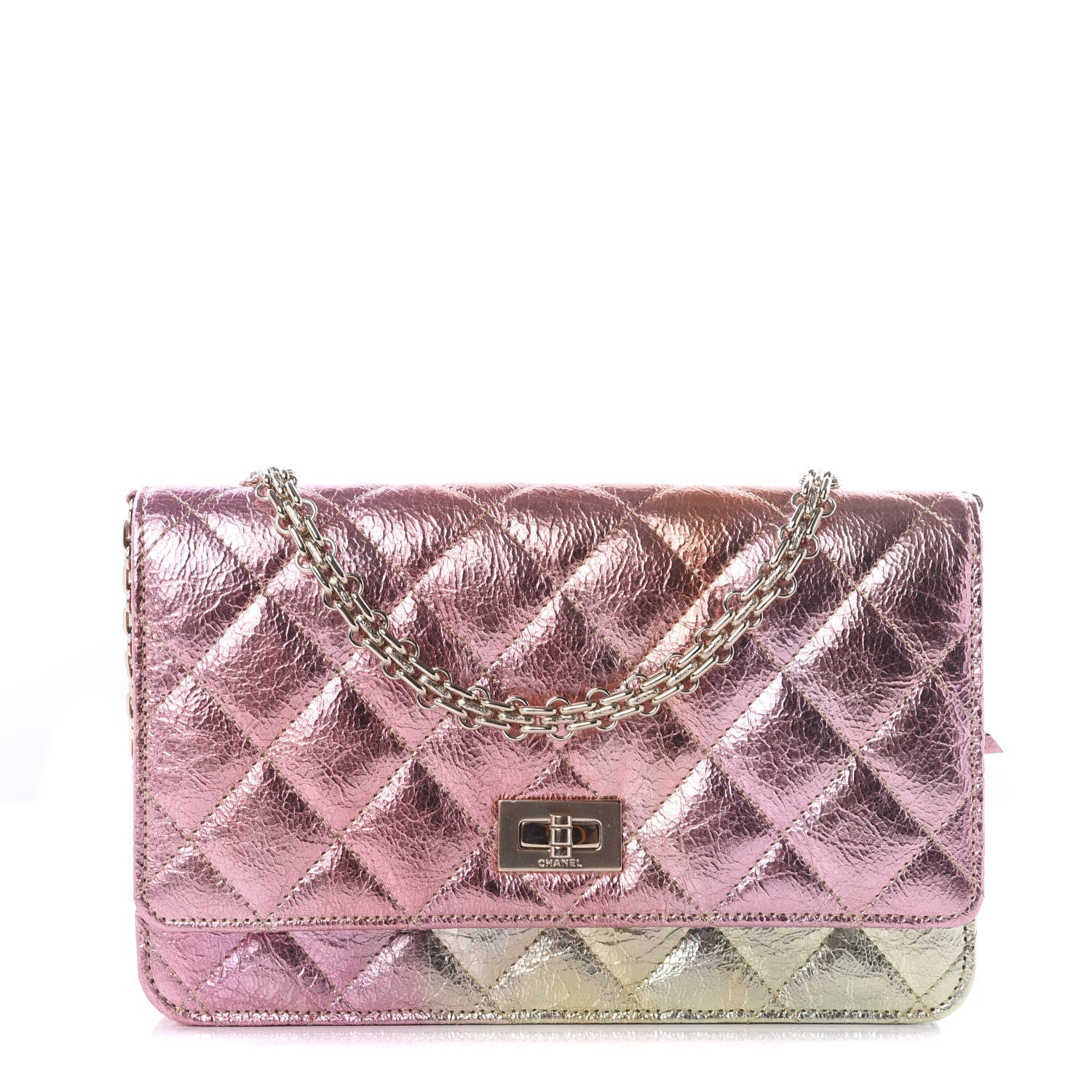 Chanel Metallic Goatskin Quilted 2.55 Reissue Wallet on Chain WOC Multicolor 1 of 11