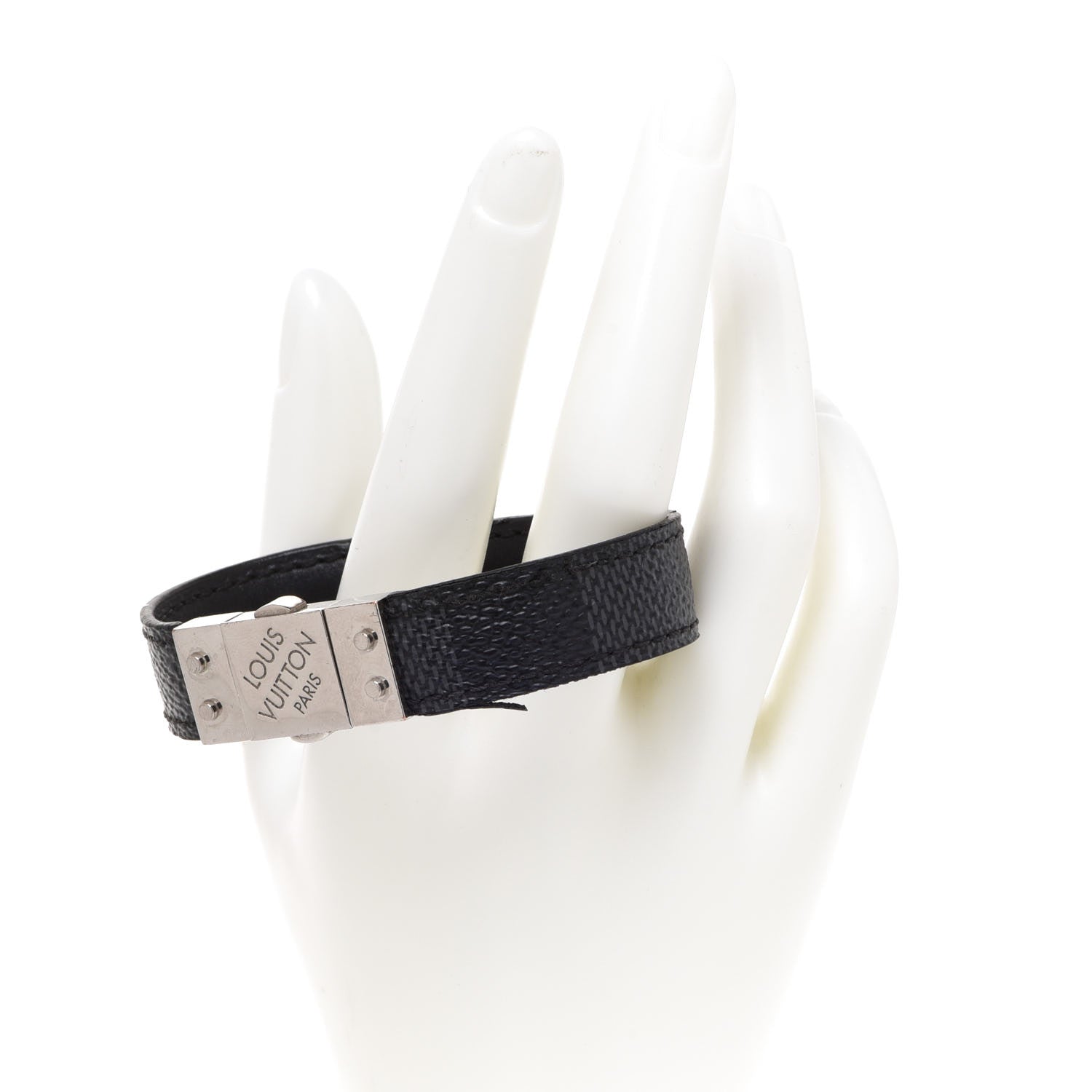 Louis Vuitton Damier Graphite Check It Reversible Bracelet 21 2 of 4