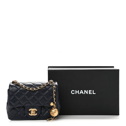 Chanel Lambskin Quilted Mini Pearl Crush Flap Navy Blue 11 of 11