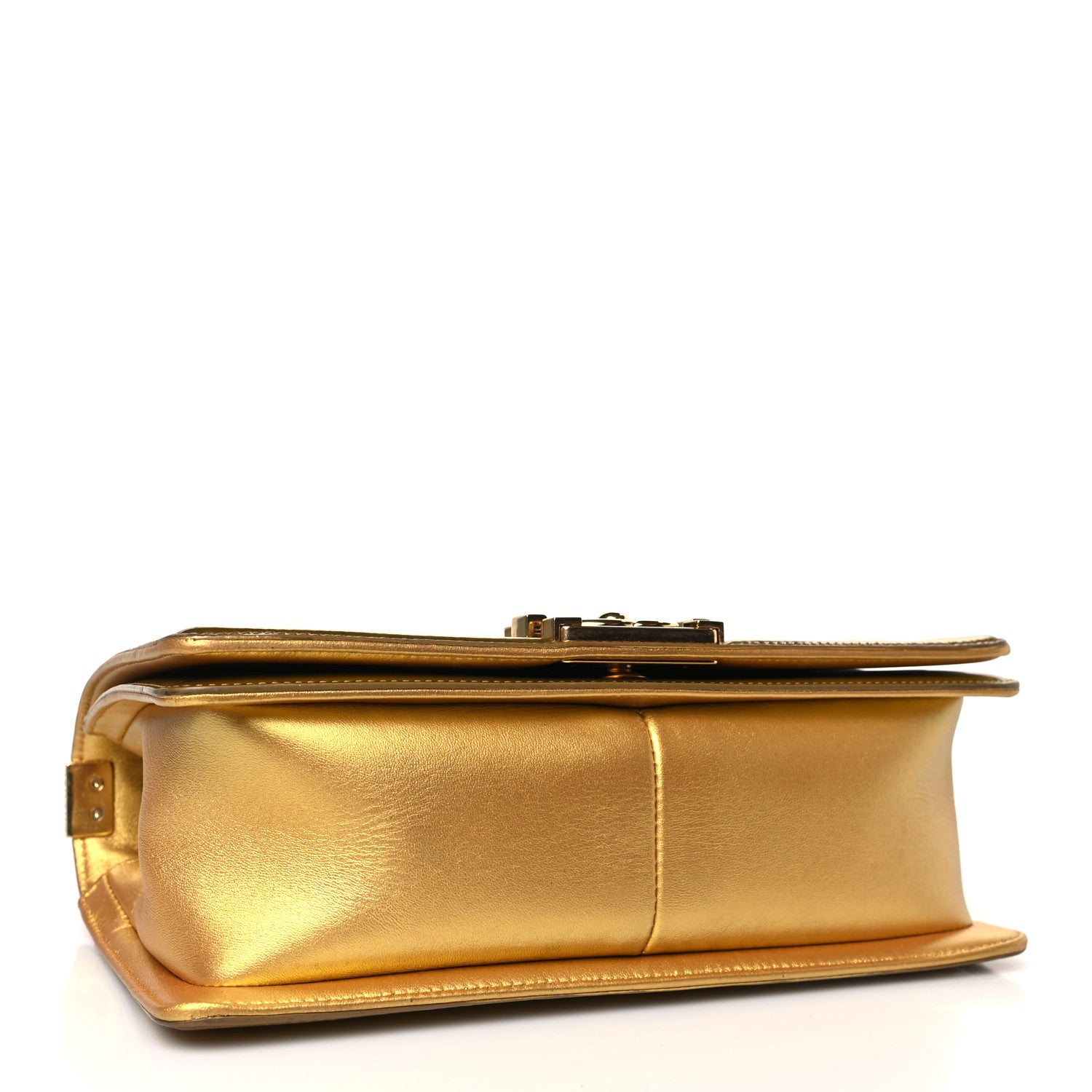 Chanel Metallic Patent Calfskin Quilted Medium Boy Flap Gold 4 of 14