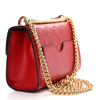Gucci Guccissima Small Padlock Shoulder Bag Hibiscus Red 3 of 13