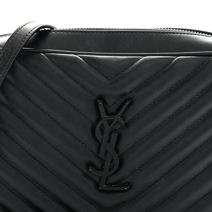 Saint Laurent Calfskin Matelasse Monogram Monochrome Lou Camera Bag Black 7 of 9