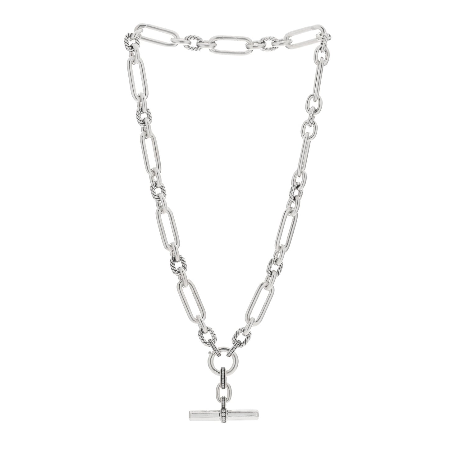 Sterling Silver Diamond Lexington Chain Necklace