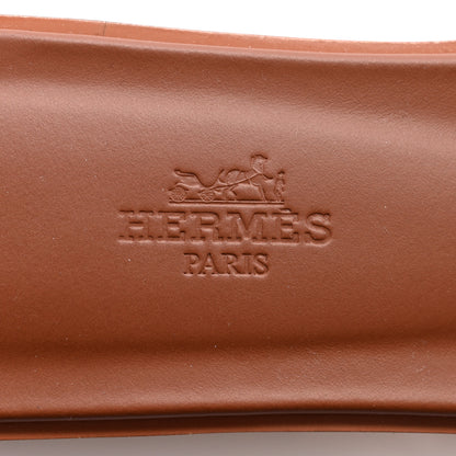 Hermes Box Calfskin Oran Sandals 37.5 Gold 6 of 10