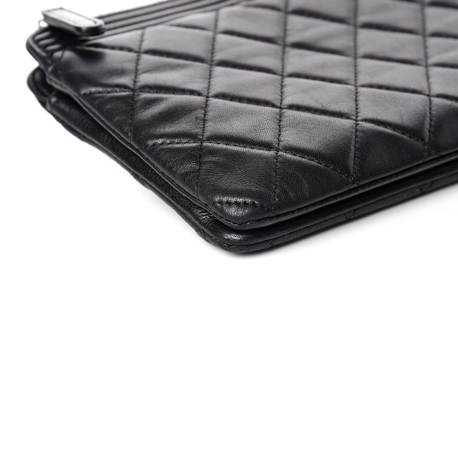 Chanel Lambskin Quilted Small Zipped Boy Pouch Black 5 of 12
