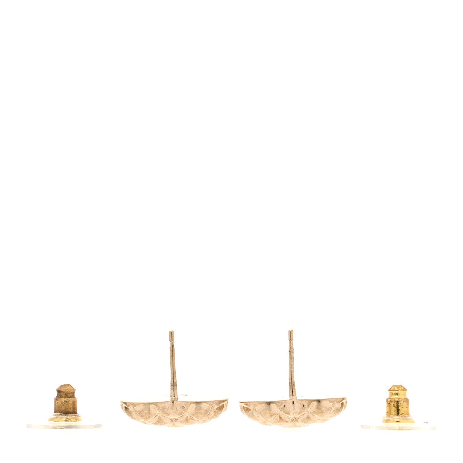 Chanel Quilted CC Heart Earrings Gold 3 of 6