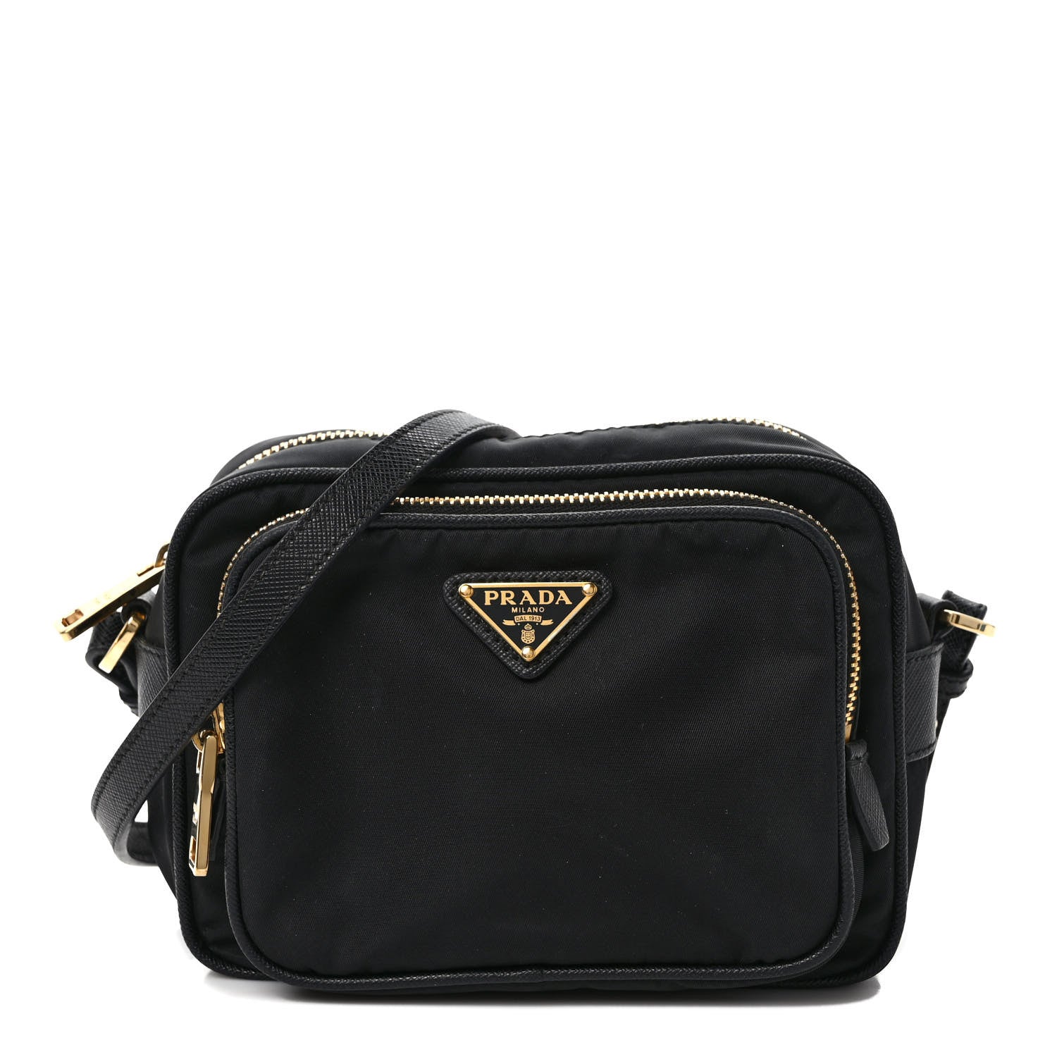 Prada Nylon Saffiano Double Zip Camera Bag Black 1 of 8