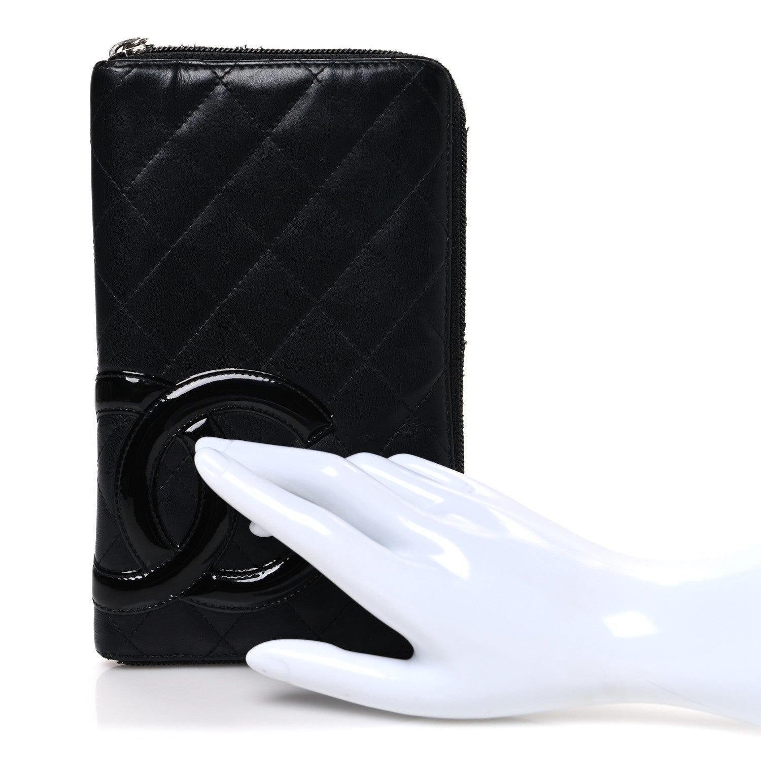Chanel Calfskin Cambon Zip Around Organizer Wallet Black 1850208