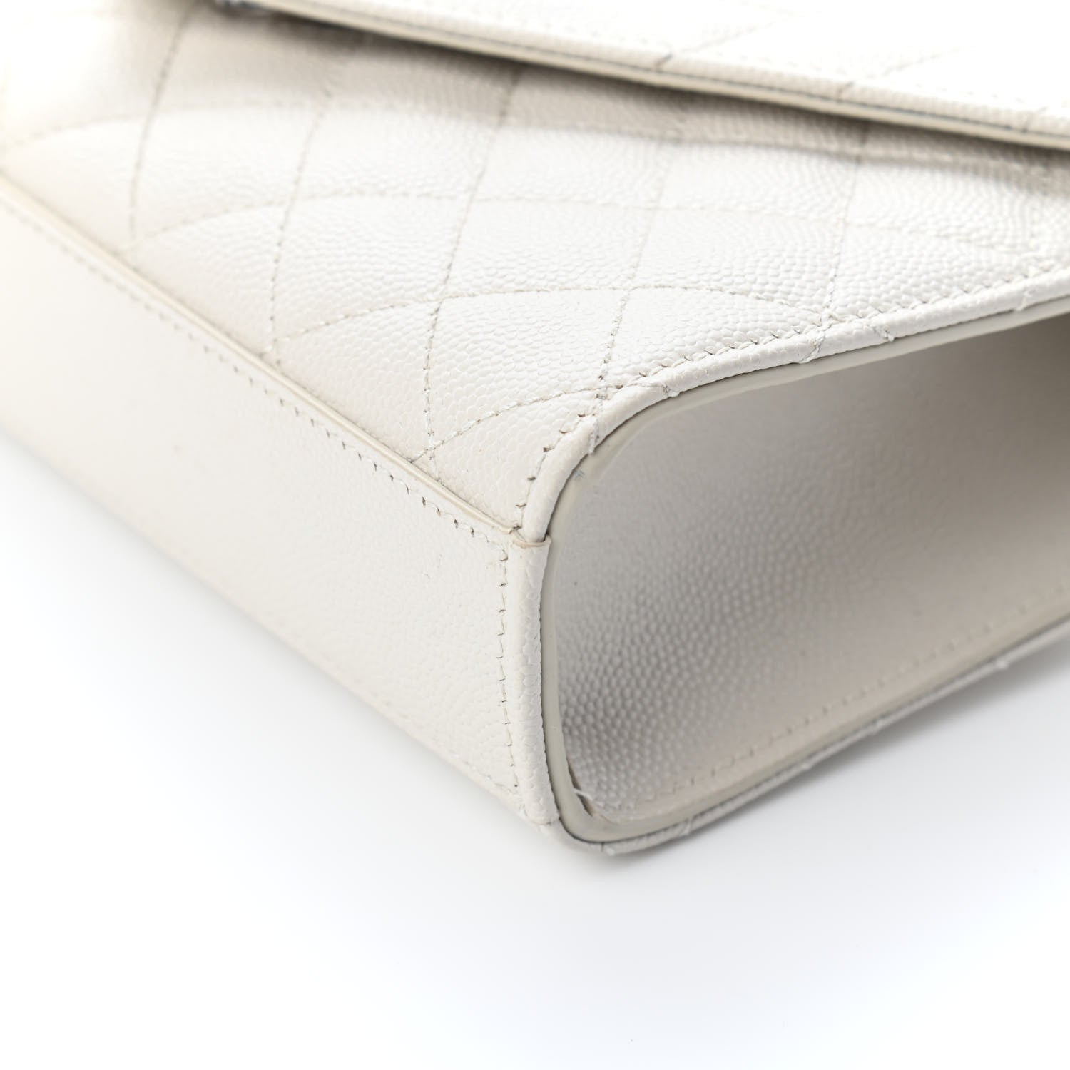 Saint Laurent Grain De Poudre Textured Mixed Matelasse Triquilt Small Monogram Satchel Optical White 9 of 9