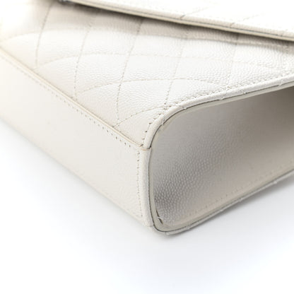 Saint Laurent Grain De Poudre Textured Mixed Matelasse Triquilt Small Monogram Satchel Optical White 9 of 9