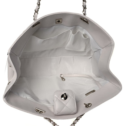 Chanel Caviar Quilted Large Classic Shopping Tote White 5 of 13